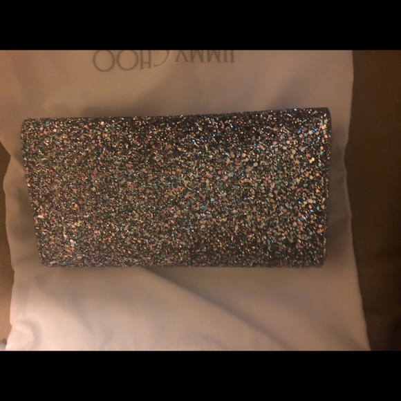COPY - Jimmy Choo Emmie Coarse Glitter Clutch - Picture 2 of 9